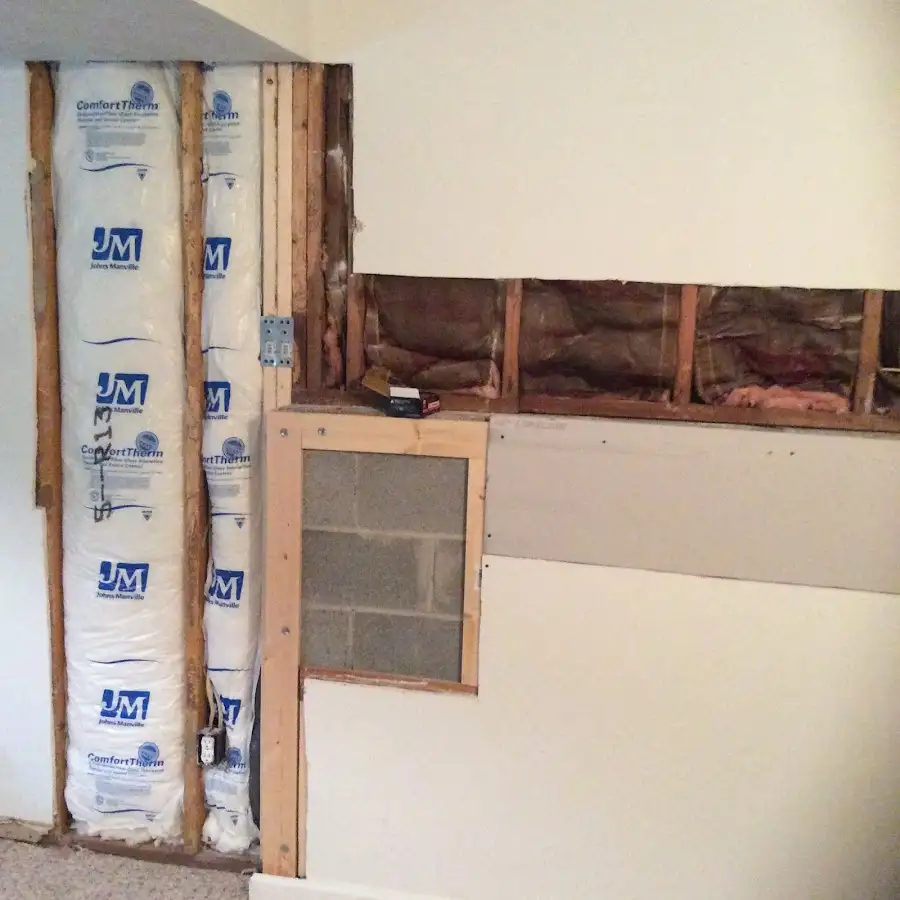 Wall insulation replacement during Contents Cleaning & Restoration in Hudson
